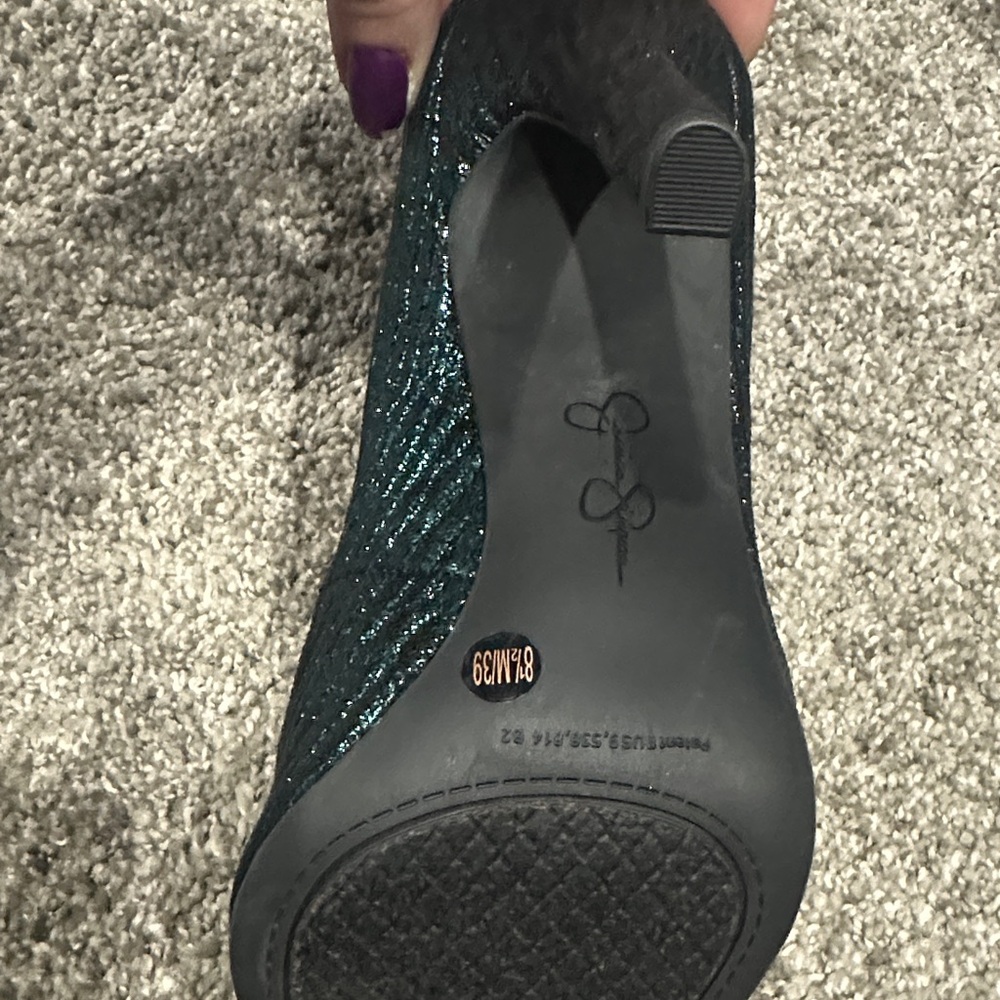 Jessica Simpson Shimmering Teal Heels - Picture 3 of 4